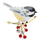 PENDRA Scarlet Bird Multicolor Enamel Brooch