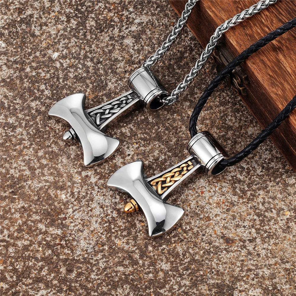 PENDRA Rune Gold Hammer Necklace