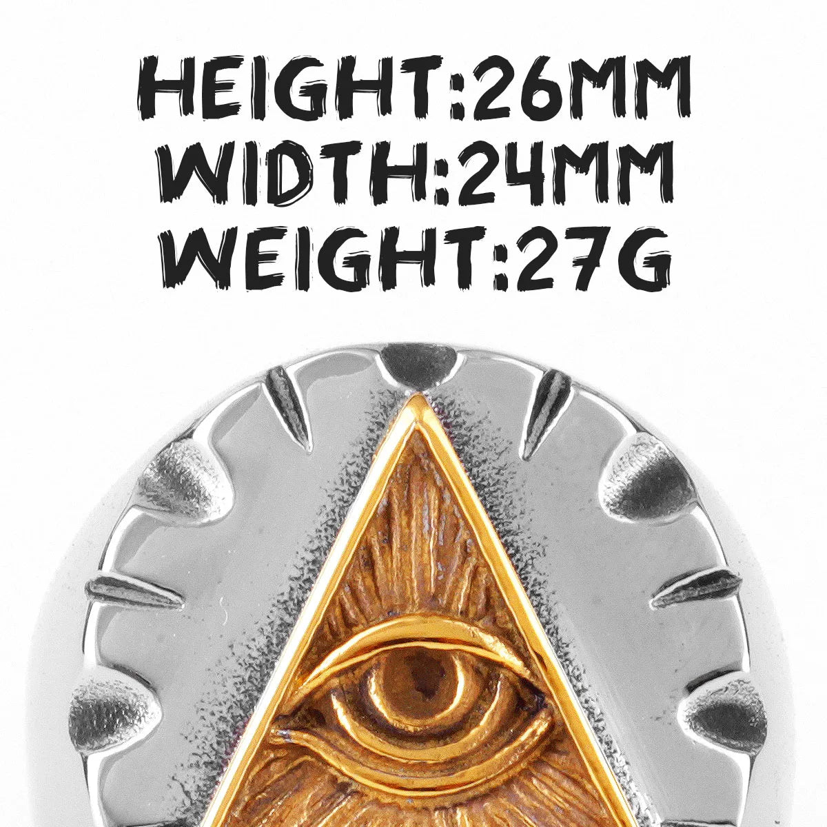 PENDRA Freemason Illuminati Triangle Steel Ring