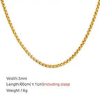 Men Chain Necklace for Men Women Stainless Steel Wheat Cuba Snake Box Link Necklaces 2-6MM Wide