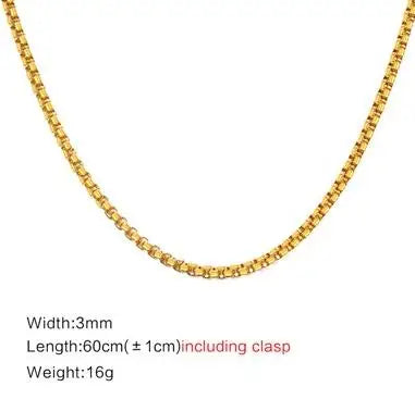 Men Chain Necklace for Men Women Stainless Steel Wheat Cuba Snake Box Link Necklaces 2-6MM Wide