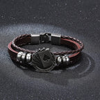 POKER BROWN LEATHER CUFF BRACELET MEN'S MULTILAYER WRAP WRISTBAND FRIENDSHIP VINTAGE BIKER PLAYING CARD POKER BANGLE MEN JEWELRY