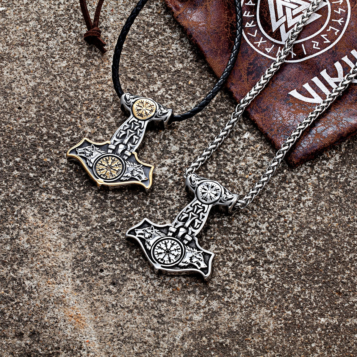 PENDRA Wolf Gold Compass Necklace