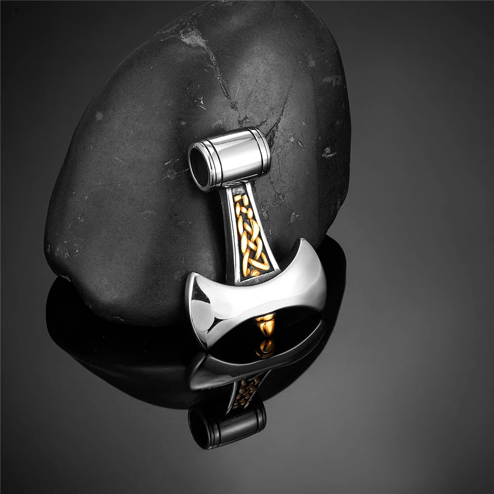 PENDRA Rune Gold Hammer Necklace