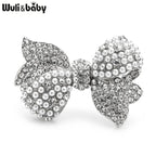 PENDRA Bellara Sparkling Rhinestone Pearl Bowknot Brooch