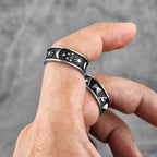 PENDRA Pyramid Moon Sun Steel Ring