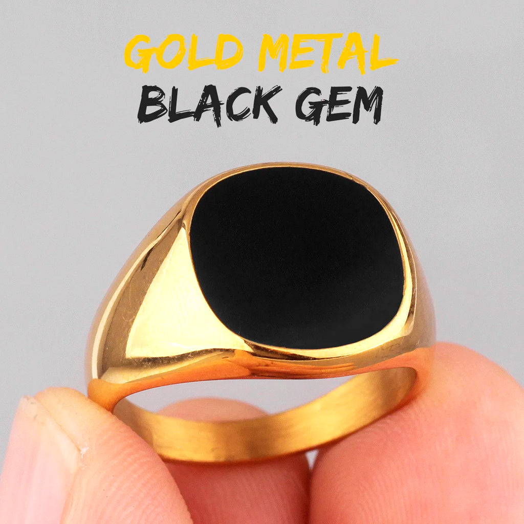 PENDRA Oval Golden Boyfriend Steel Ring