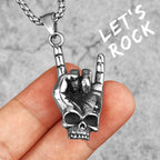 PENDRA Death Rock Gesture Steel Necklace