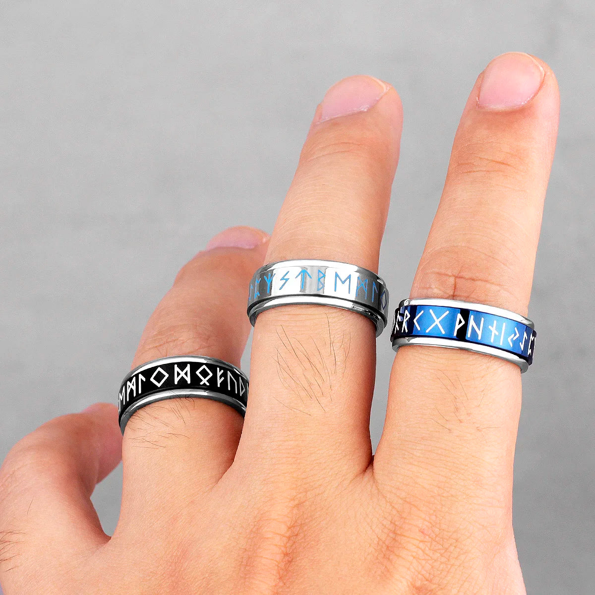 PENDRA Viking Rune Spin Ring