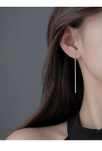 PENDRA Silver Tassel Chain Earrings