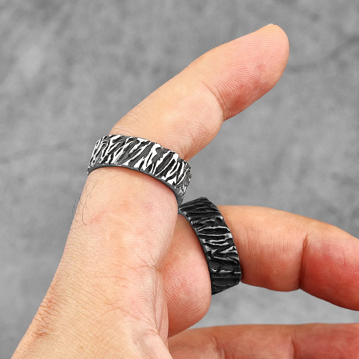 PENDRA Volcano Charm Boyfriend Steel Ring