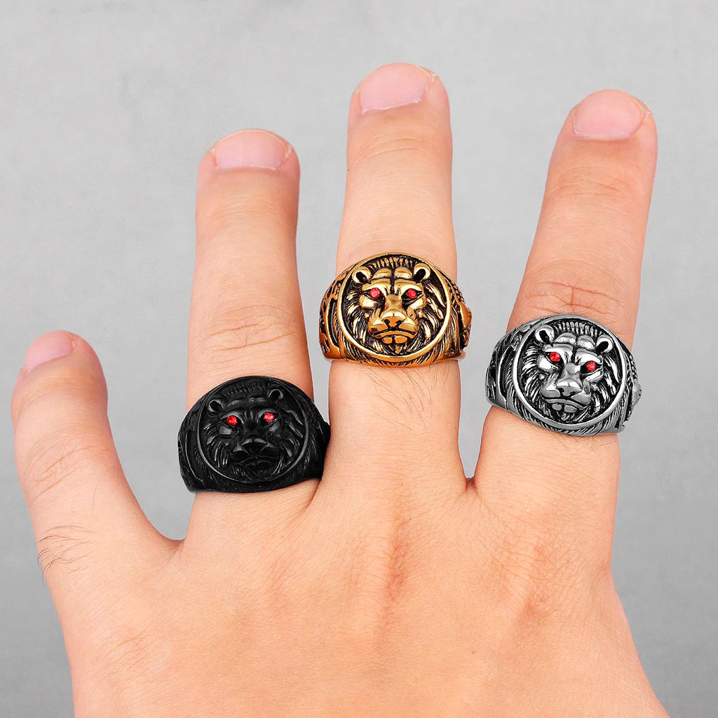 PENDRA Tiger Animal Rap Steel Ring