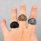 PENDRA Tiger Animal Rap Steel Ring