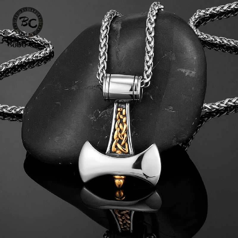 PENDRA Rune Gold Hammer Necklace