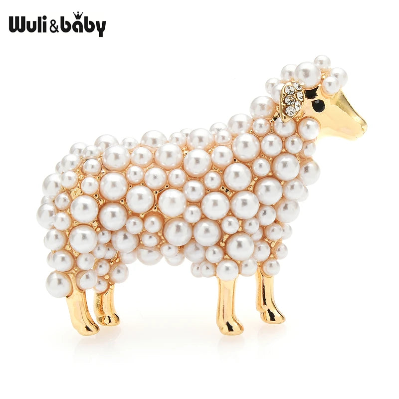 PENDRA Gentle Sheep Pearl Brooch