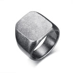 Men Pinky Signet Ring Ornate Stainless Steel Band Male Jewelry