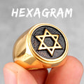 PENDRA Judaism Hexagram Star Steel Ring