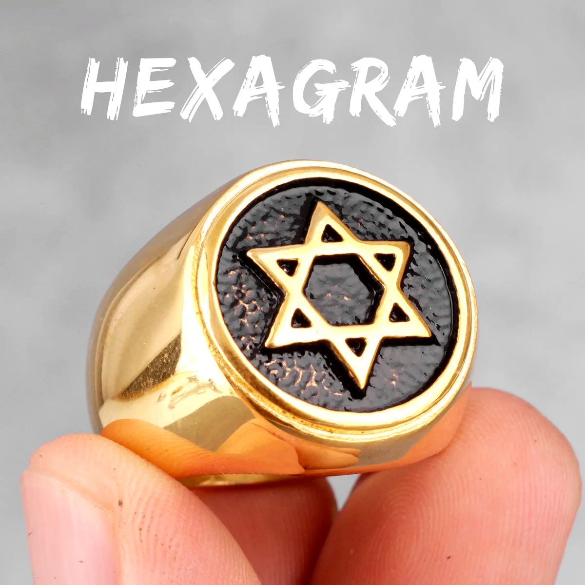 PENDRA Judaism Hexagram Star Steel Ring