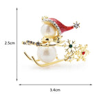 PENDRA Snowjoy Enamel Skiing Snowman Brooch