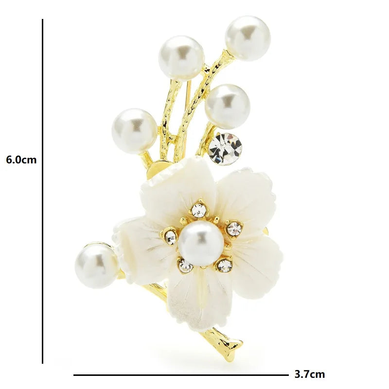 PENDRA Blossom Shell Plum Blossom Flower Brooch