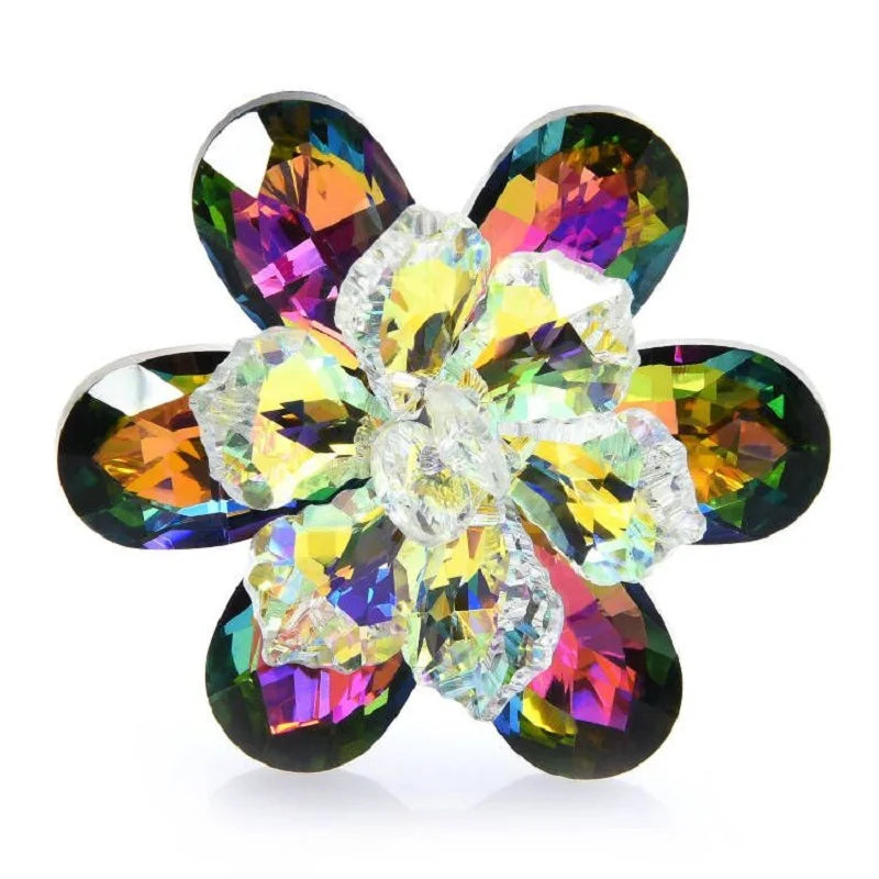 PENDRA Prism 14-Color Shining Glass Flower Brooch
