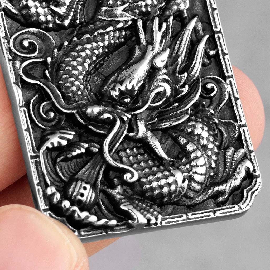 PENDRA Chinese Dragon Good Steel Necklace