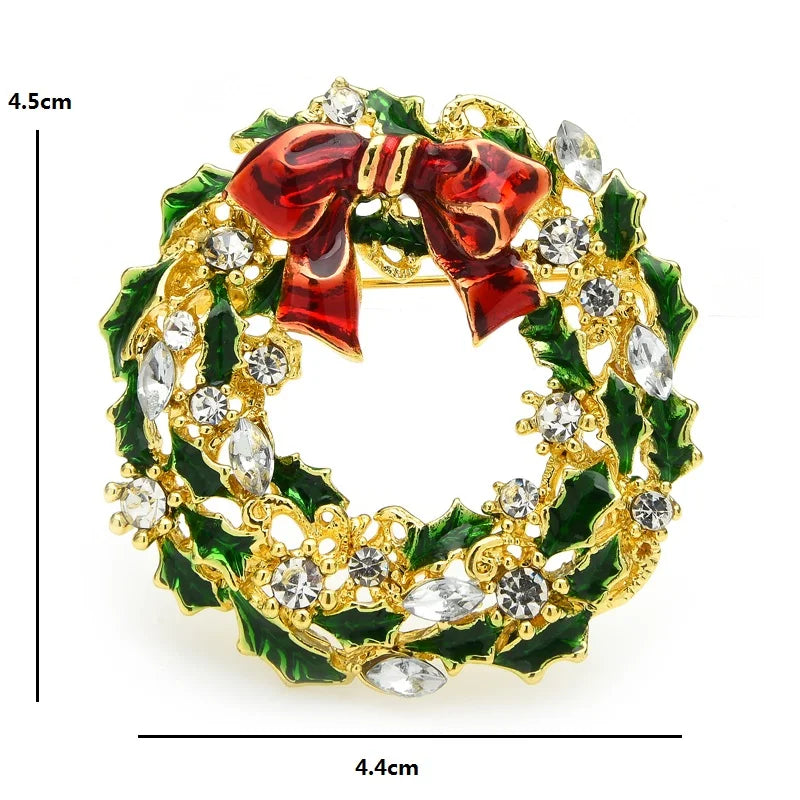 PENDRA Rosawreath Christmas Flower Wreath Brooch