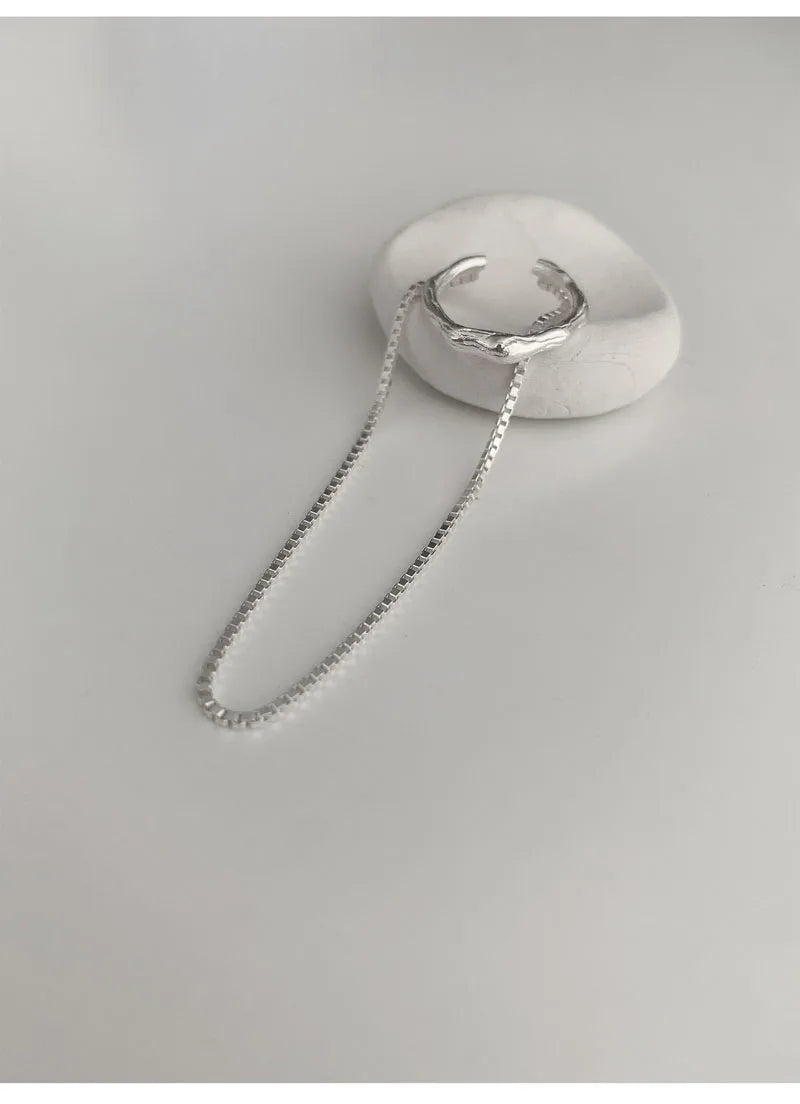 PENDRA Silver Tassel Ear Accessory