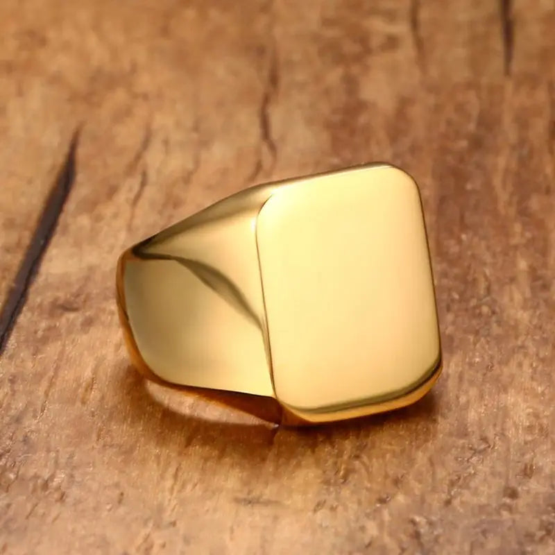 Men Pinky Signet Ring Ornate Stainless Steel Band Male Jewelry