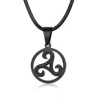 Triskelion Triple Spiral Pendant Triskele Necklace Stainless Steel Bbc Renaissance Unisex Jewelry