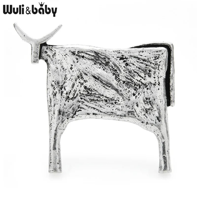 PENDRA Heritage Cattle Vintage Metal Brooch