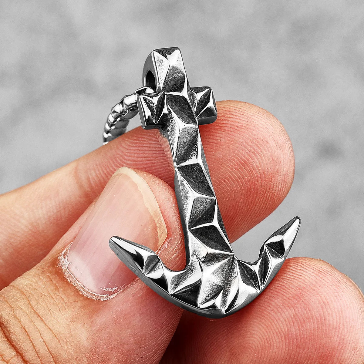 PENDRA Cutting Anchor Boyfriend Steel Necklace