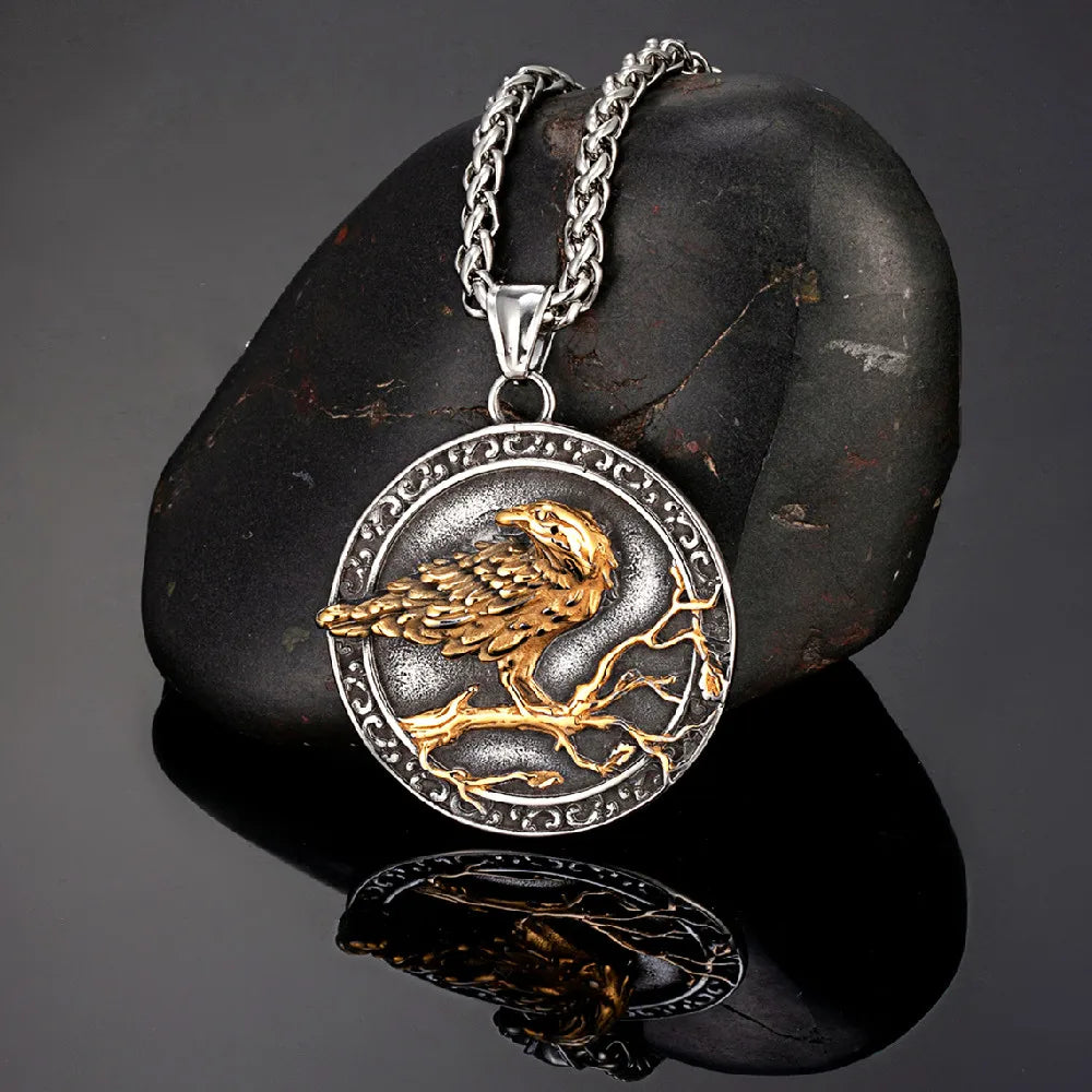 PENDRA Crow Rune Viking Necklace