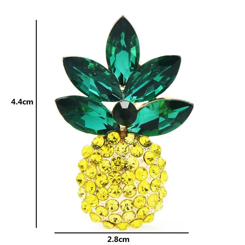 PENDRA Tropica Shimmering Rhinestone Pineapple Brooch