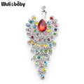 PENDRA Grand Peacock Rhinestone Bird Brooch