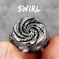 PENDRA Hole Swirl Boyfriend Steel Ring