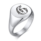 TRULY NOBLE ROYALTY PINKY RING NGRAVED SIGNET RING WITH PERSONALIZED SIGNATURE RING FOR STYLISH GENTLEMEN JEWELRY