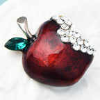 PENDRA Appellia Rhinestone Apple Brooch