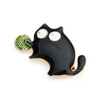 PENDRA Cute Small Fat Playing Ball Cat Brooch