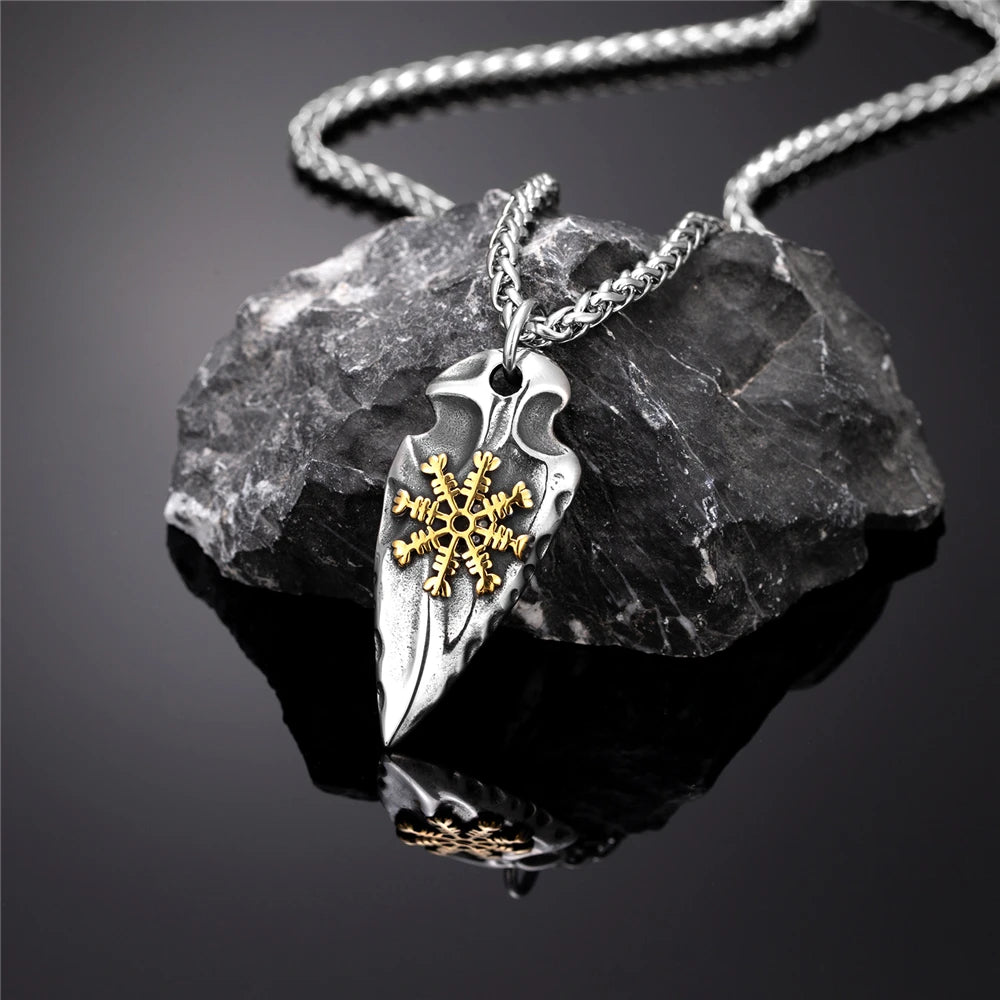 PENDRA Viking Trident Gold Necklace