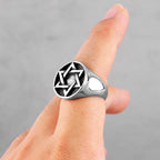 PENDRA Judaism Hexagram Star Steel Ring