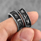 PENDRA Pyramid Moon Sun Steel Ring