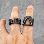 Simple Vintage Black Stainless Steel Mens Womens Rings Charm Trendy For Couple Girl Boyfriend Jewelry Creativity Gift Wholesale