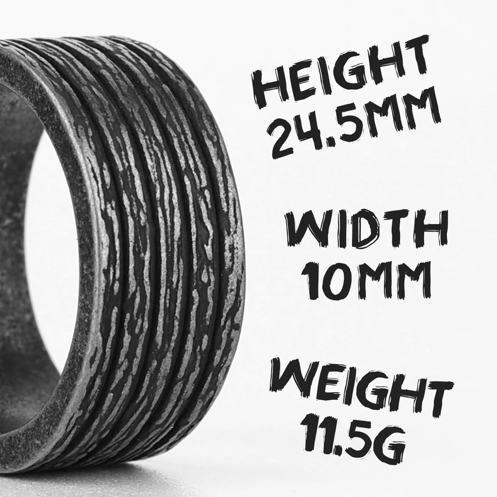 PENDRA Black Round Stripe Ring
