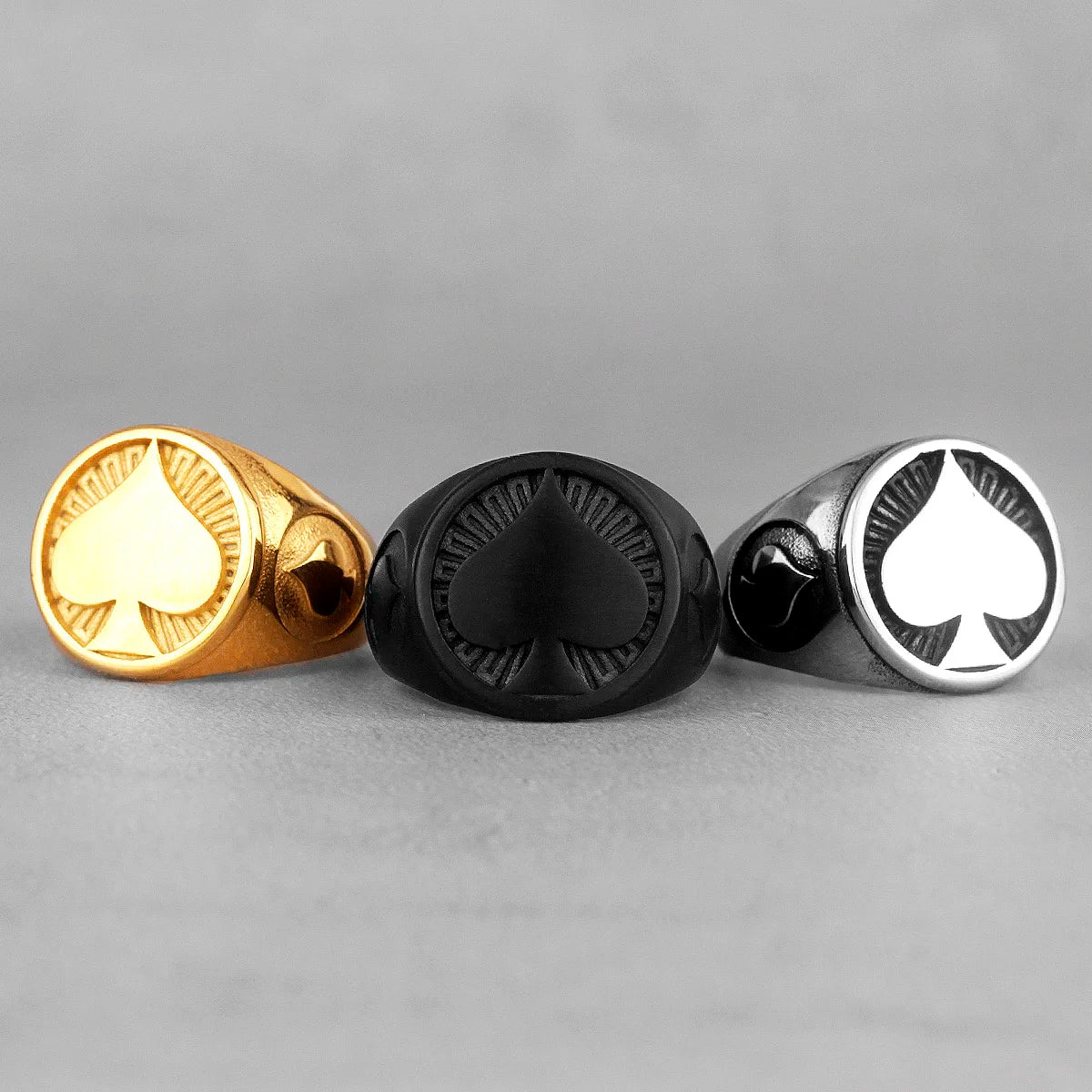 PENDRA Poker Spades Good Steel Ring
