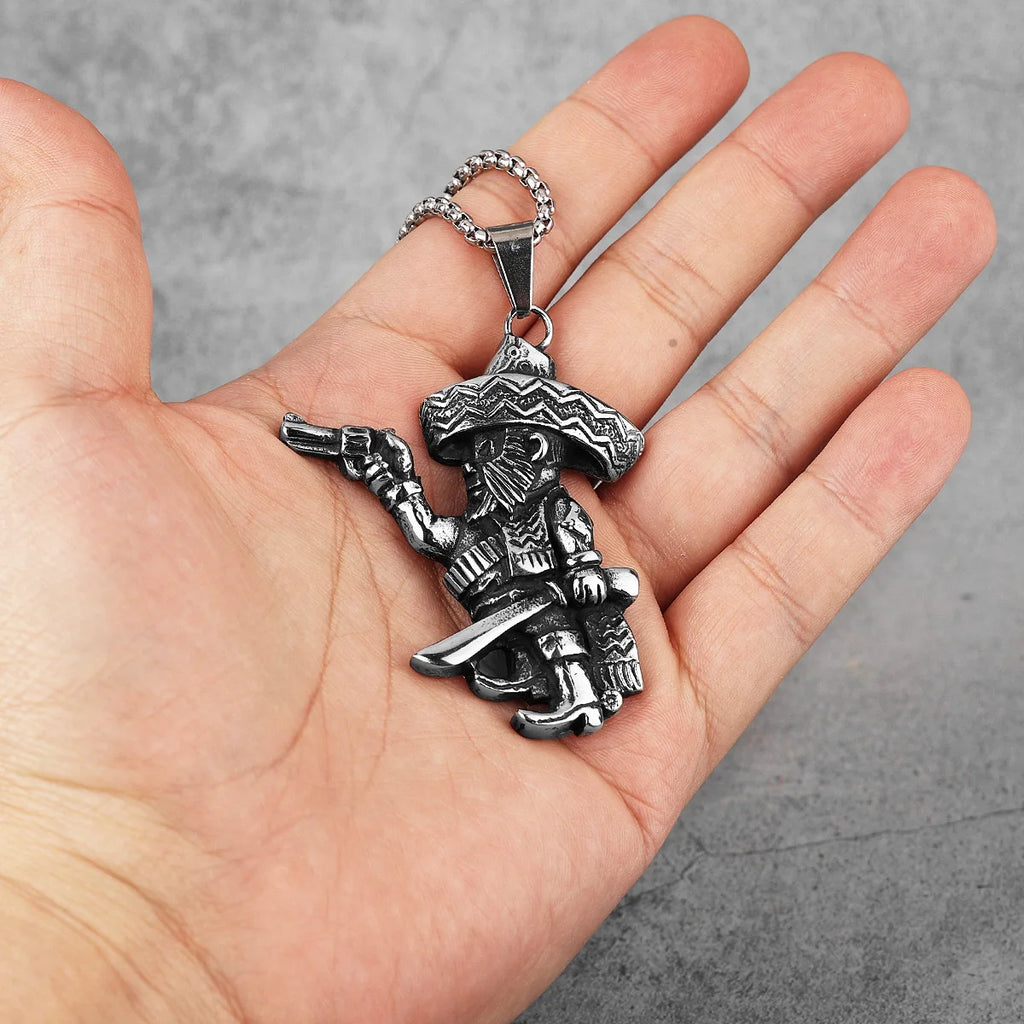 PENDRA Mexican Musketeer Boyfriend Steel Necklace