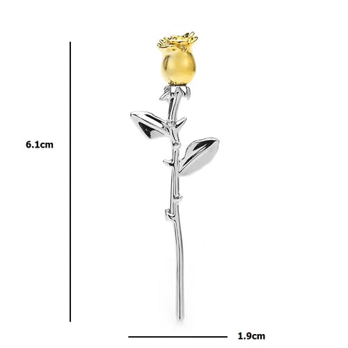 PENDRA Aurelia Classic Gold Rose Flower Brooch