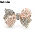 PENDRA Bellara Sparkling Rhinestone Pearl Bowknot Brooch