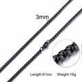 Round Box Chain for Men Boys,Gold Silver Black Plated Stainless Steel Chain Collars,Unisex Jewelry Gifts,18 to 30 Inch