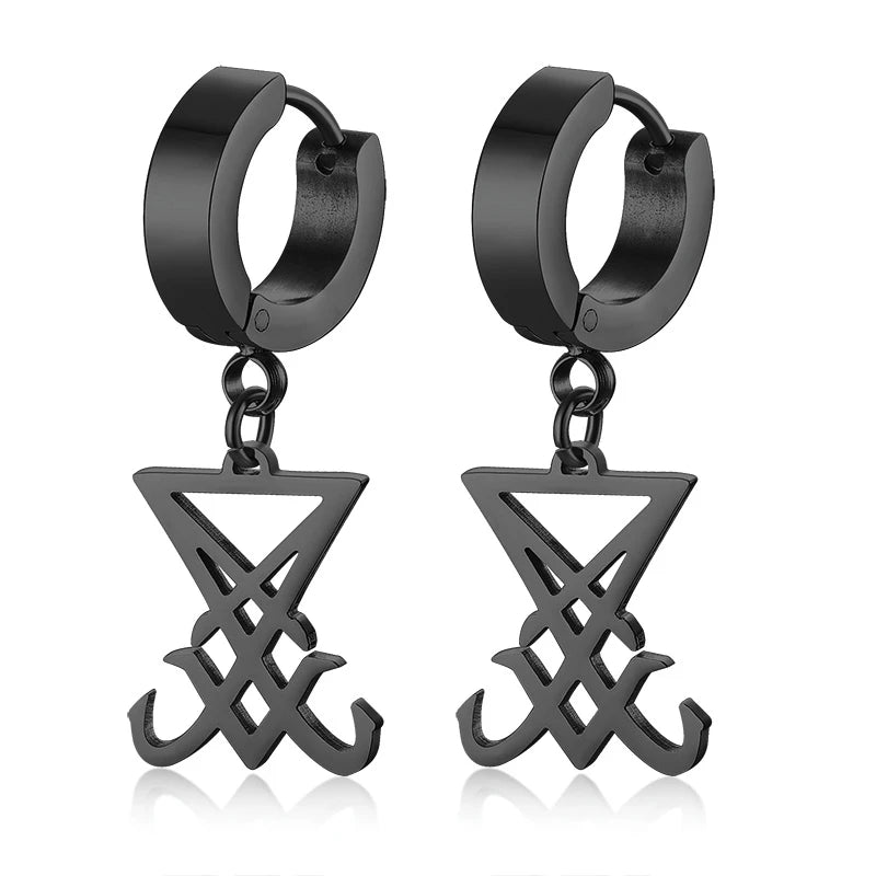 DEMON SIDE OF LUCIFER SATANIC JEWELRY SEAL SIGIL SYMBOL OF CHORONZON PENDANT NECKLACE IN BLACK GOTHIC PAGAN SATAN UNISEX JEWELS